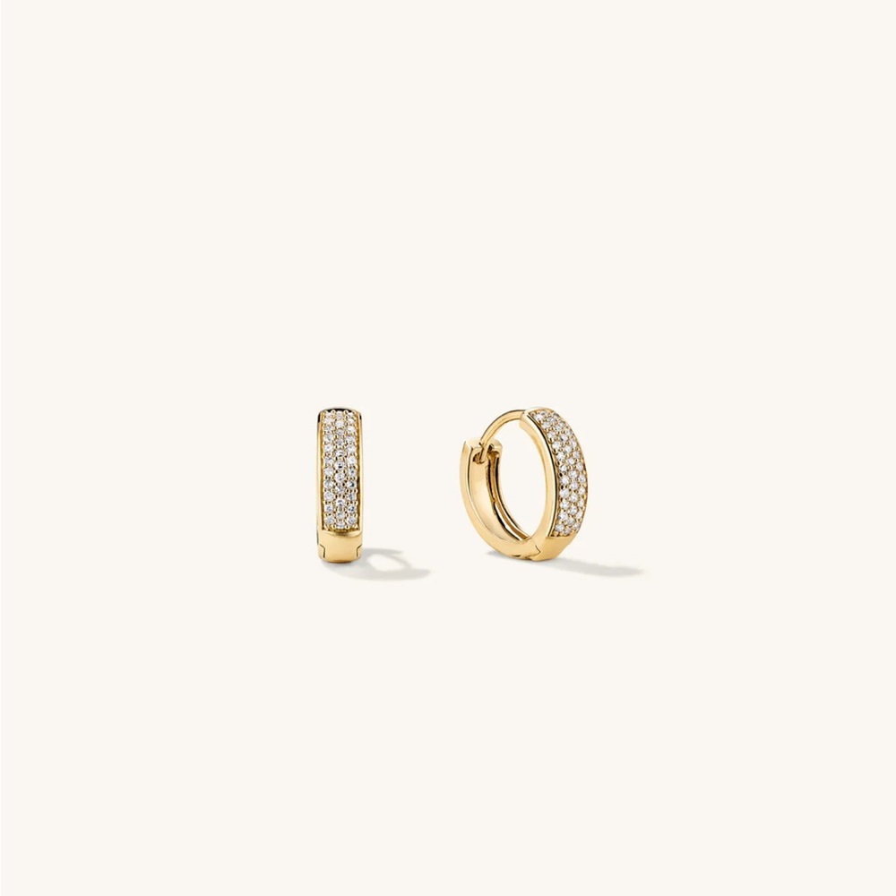 Mejuri - Bold Pavé Diamond Huggie Hoops